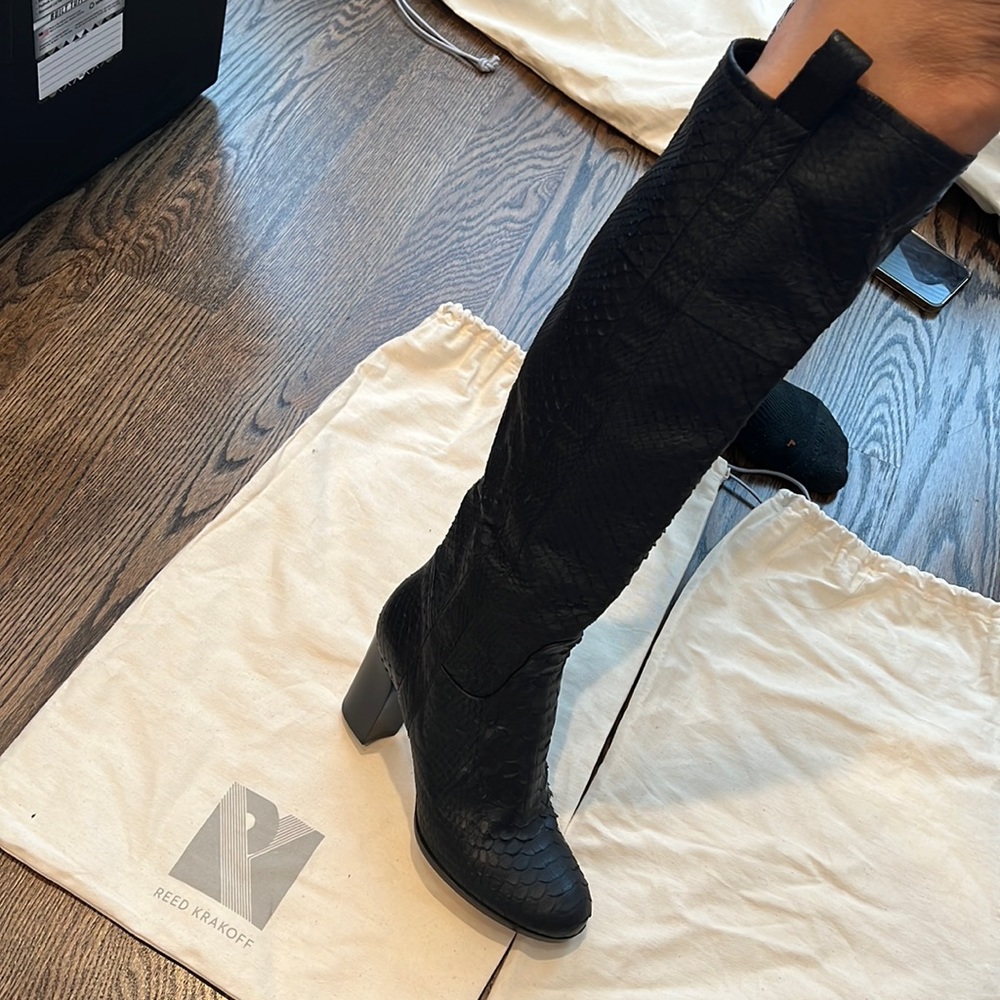 Reed krakoff boots black Python size 39 brand new